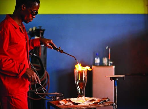 Artisan welding during industrial site work