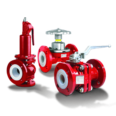 Red industrial valves supplied by Bauxite Mining Ltd